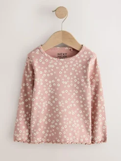 Next Neutral Long Sleeve Rib Tops 5 Pack (3mths-7yrs)^ Newborn Clothing|Baby Girls