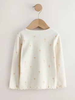 Next Neutral Long Sleeve Rib Tops 5 Pack (3mths-7yrs)^ Newborn Clothing|Baby Girls