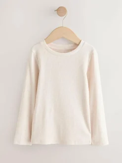Next Neutral Long Sleeve Ribbed Top (3-16yrs)^ Tops|T-Shirts