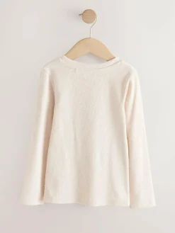Next Neutral Long Sleeve Ribbed Top (3-16yrs)^ Tops|T-Shirts