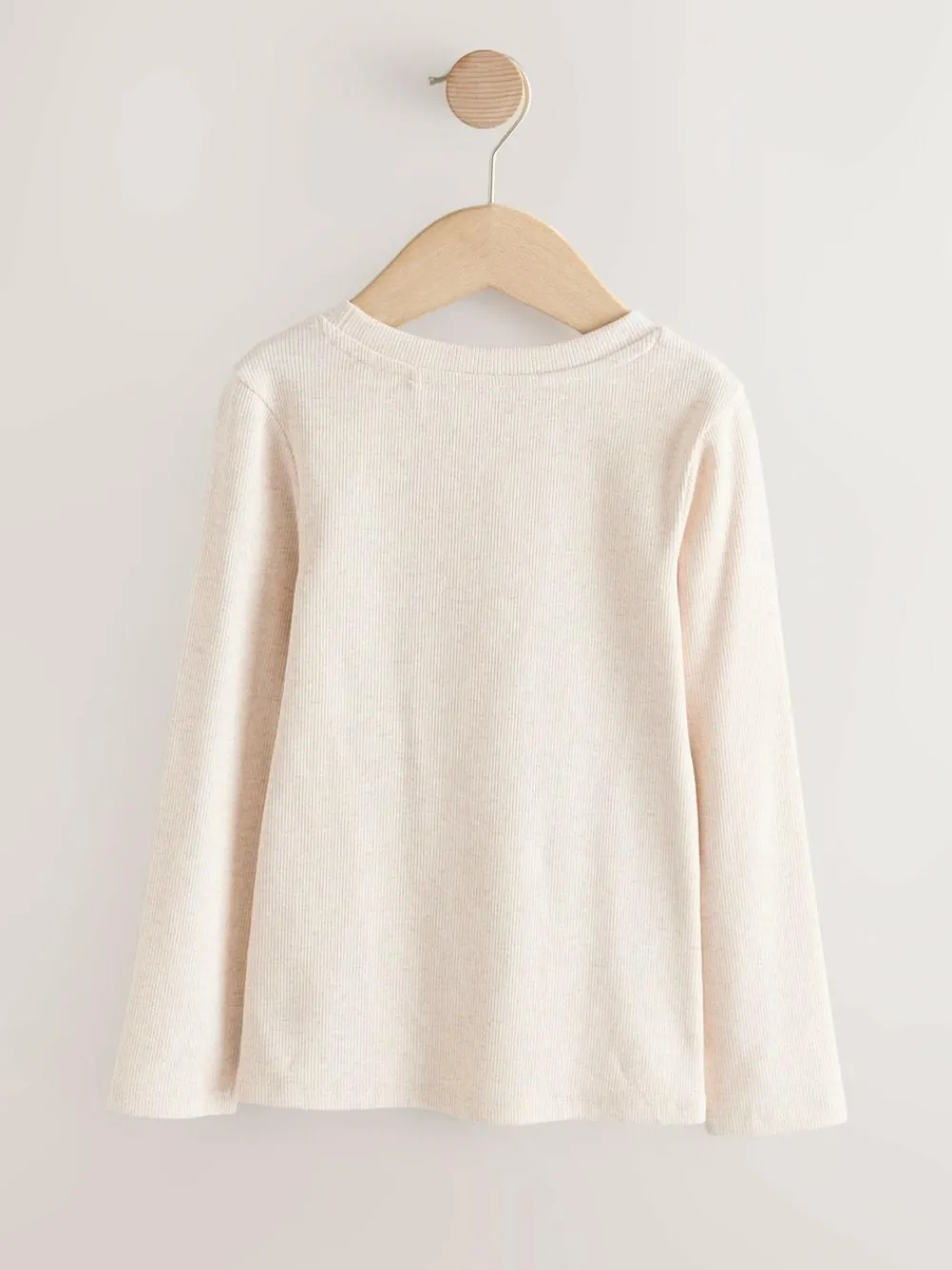 Next Neutral Long Sleeve Ribbed Top (3-16yrs)^ Tops|T-Shirts
