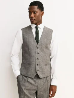Next Merino Wool Blend Suit Waistcoat Neutral