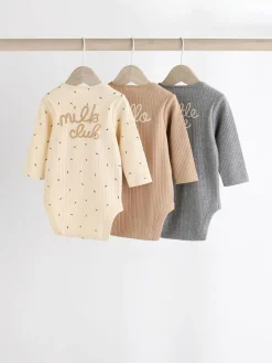 Outlet Next Neutral Milk Club Baby Bodysuits 3 Pack