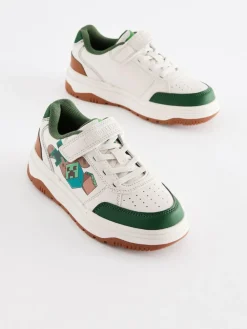 Next Neutral Minecraft Touch Close Elastic Lace Trainers^BOY Sneakers