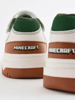 Next Neutral Minecraft Touch Close Elastic Lace Trainers^BOY Sneakers