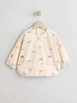Next Neutral Mini Jungle Weaning And Feeding Sleeved Bib^ Unisex|Bibs