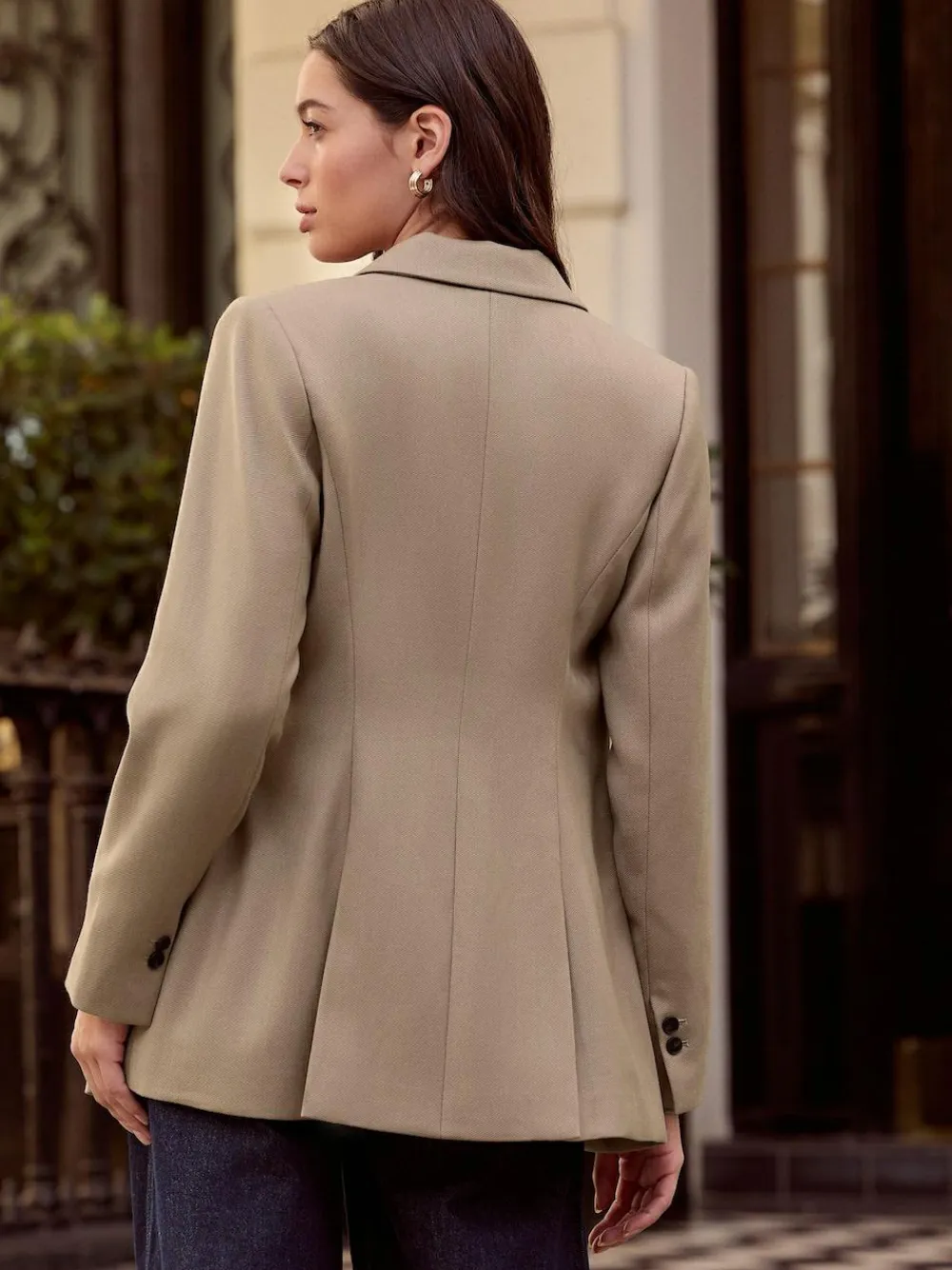 Next Neutral N. Premium Wool Blend Twill Blazer