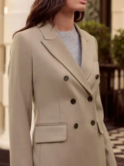 Next Neutral N. Premium Wool Blend Twill Blazer