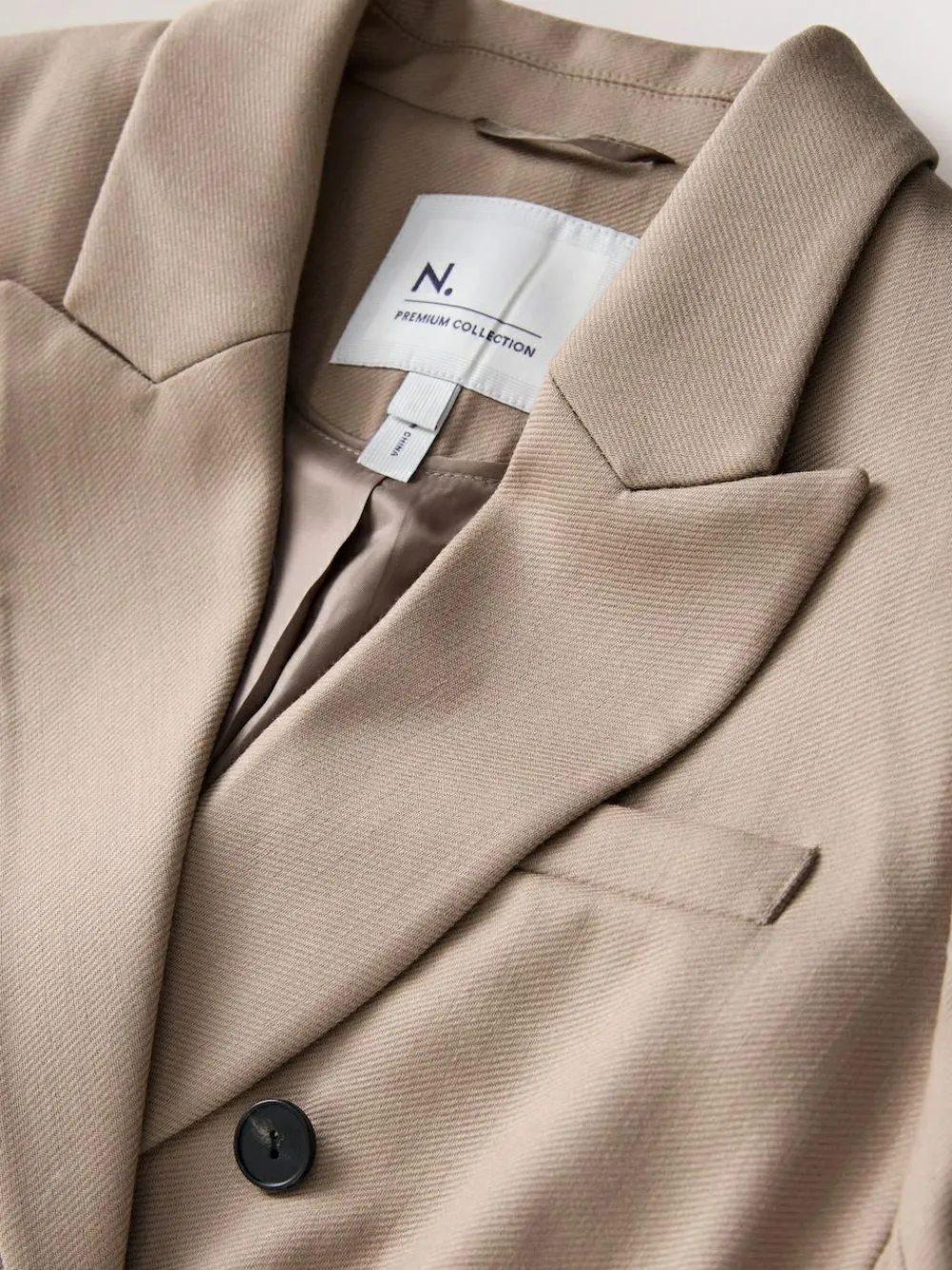 Next Neutral N. Premium Wool Blend Twill Blazer
