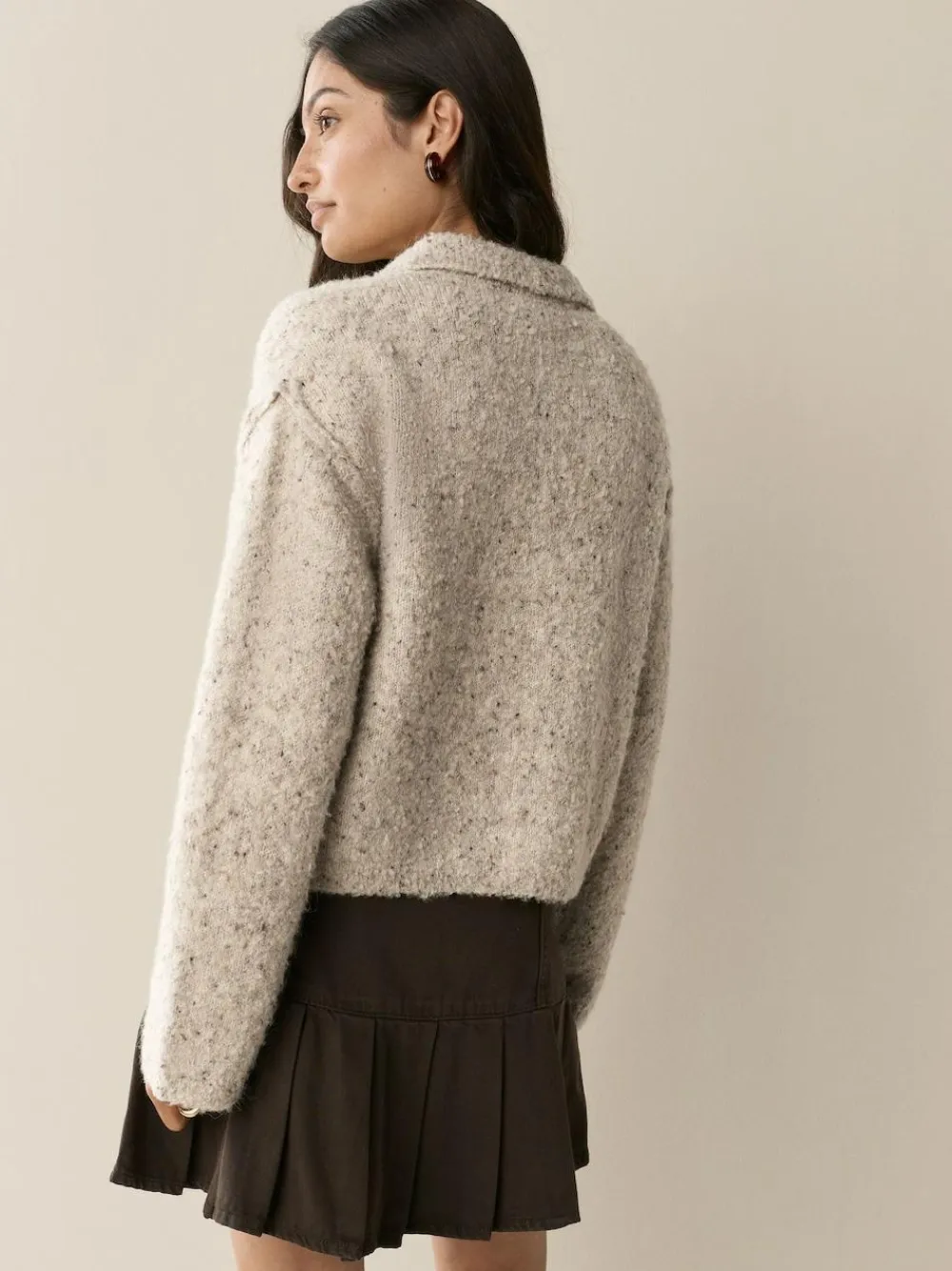 Next Boucle Long Sleeve Polo Jumper^Women Knitwear|Knitwear
