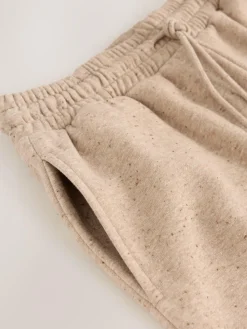 New Next Essential Wide Leg Jersey Joggers Neutral Neppy Textured