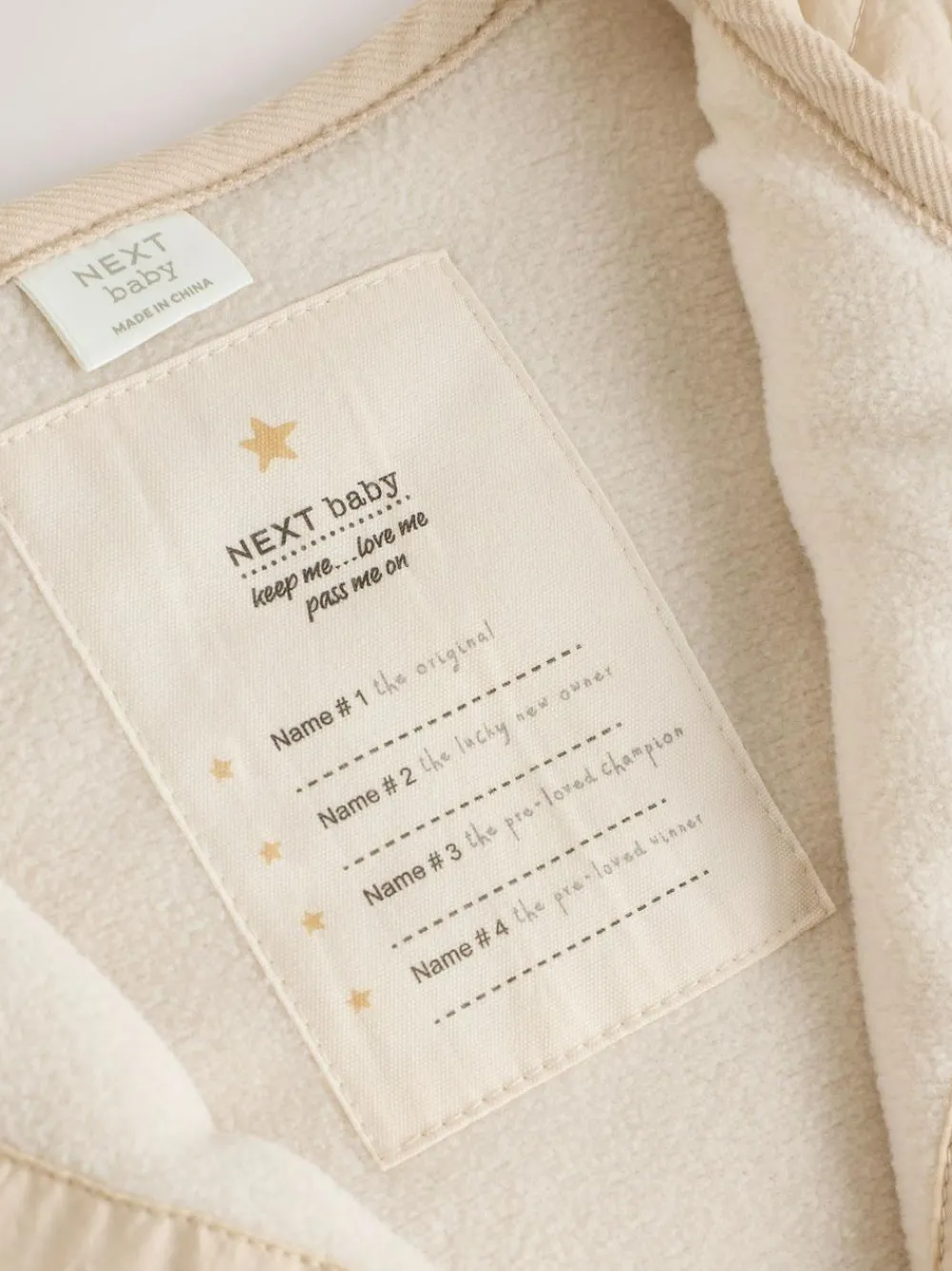 New Next Neutral Quilted Popper Baby Jacket