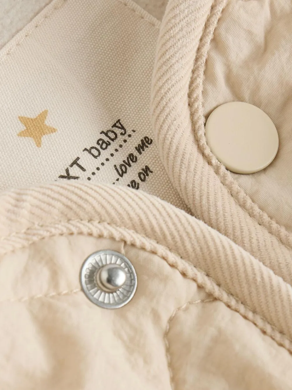 New Next Neutral Quilted Popper Baby Jacket