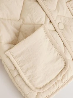 New Next Neutral Quilted Popper Baby Jacket