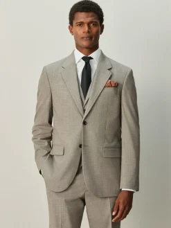 Next Regular Fit Contrast Fabric Detail Suit Jacket Neutral