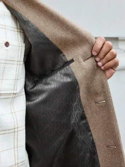 Hot Next Regular Fit Epsom Overcoat with Wool Neutral