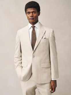 Next Neutral Regular Fit Linen Blend Check Suit Jacket^ Blazers & Formal Jackets