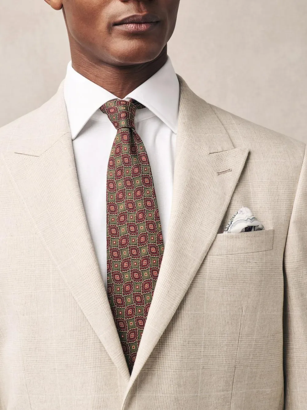 Next Neutral Regular Fit Linen Blend Check Suit Jacket^ Blazers & Formal Jackets