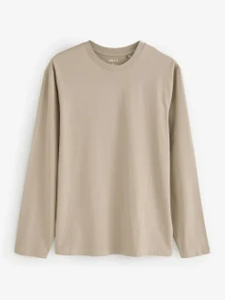 Outlet Next Regular Fit Regular Fit Long Sleeve 100% Cotton T-Shirts 5 Pack Neutral