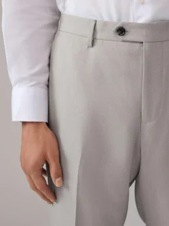 Next Neutral Regular Fit Textured Suit Trousers^ Occasionwear|Pants & Chinos