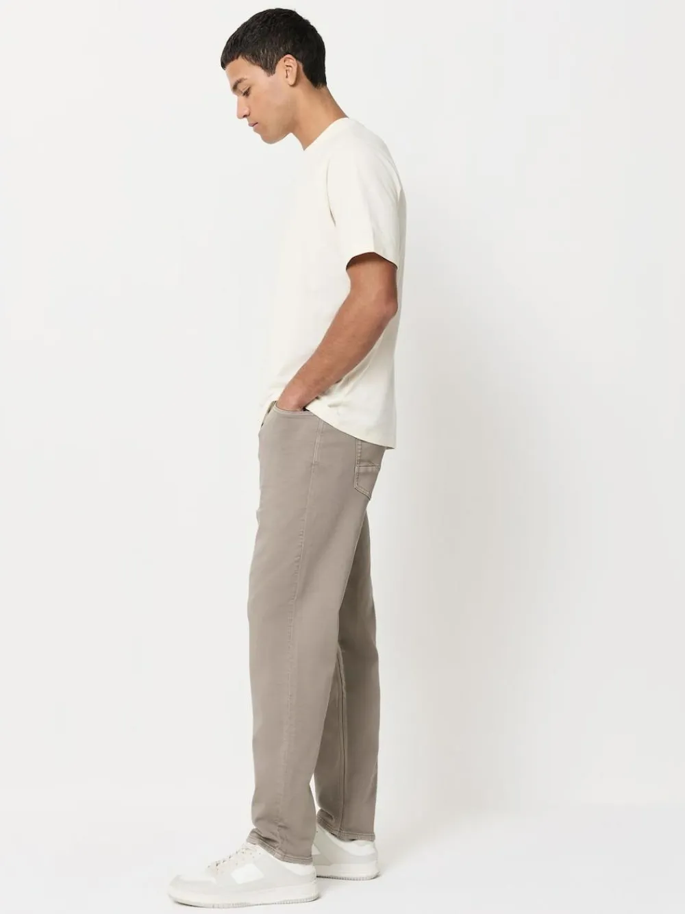 Best Next Regular Tapered Fit Comfort Stretch Jeans Neutral