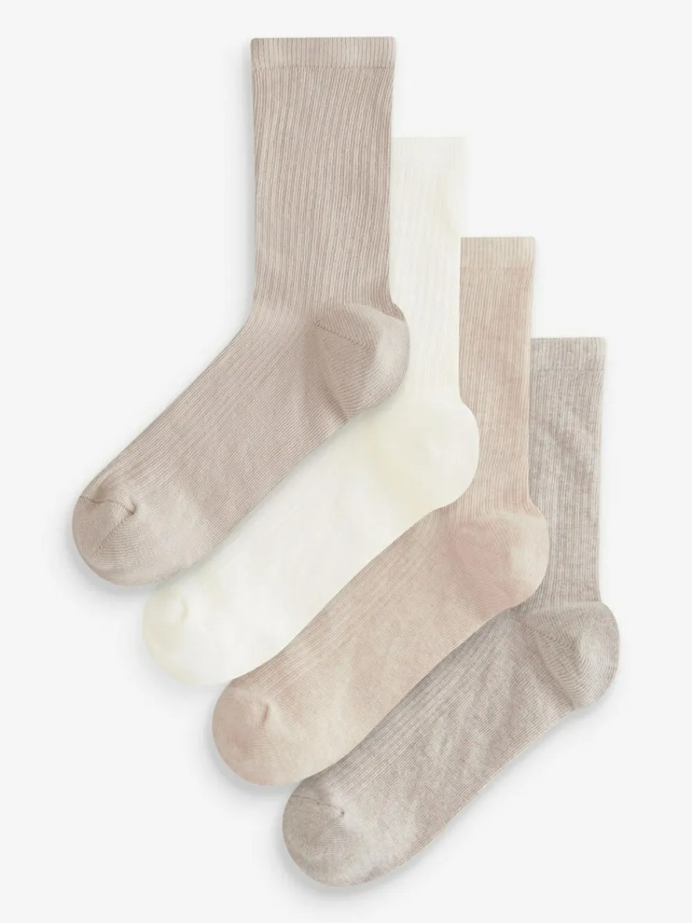Outlet Next Ribbed Ankle Socks 4 Pack Neutral