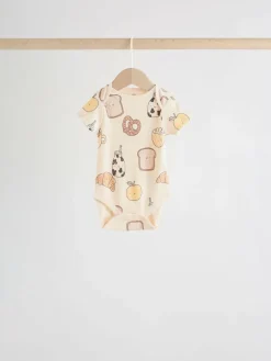 Next Neutral Short Sleeve Baby Bodysuits 5 Pack^BOY Unisex|Bodysuits & Vests