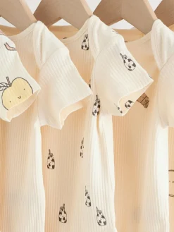 Next Neutral Short Sleeve Baby Bodysuits 5 Pack^BOY Unisex|Bodysuits & Vests