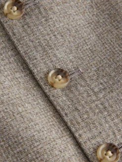 Next Neutral Signature Marzotto 100% Italian Wool Check Suit Waistcoat^ Vests