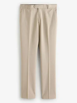 Next Neutral Slim Fit Stretch Smart Trousers