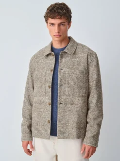 New Next Neutral Smart Check Jacket with Wool