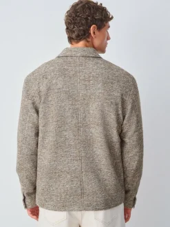 New Next Neutral Smart Check Jacket with Wool