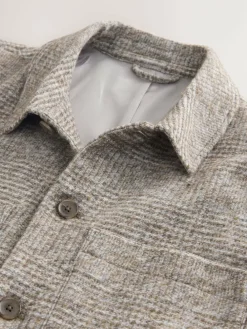 New Next Neutral Smart Check Jacket with Wool