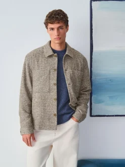 New Next Neutral Smart Check Jacket with Wool