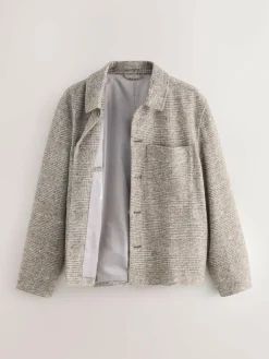 New Next Neutral Smart Check Jacket with Wool