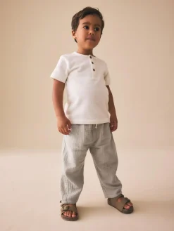 Next Soft Textured Pull On Trousers (3mths-7yrs)^BOY Pants & Chinos