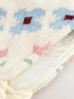 Next Neutral Stampy Flower Trapper Hat (3mths-13yrs)^ Hats|Hats, Gloves & Scarves