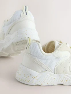 Best Next Standard Fit (F) Lace-Up Colourblock Trainers Neutral