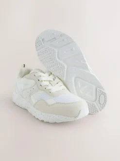 Best Next Standard Fit (F) Lace-Up Colourblock Trainers Neutral