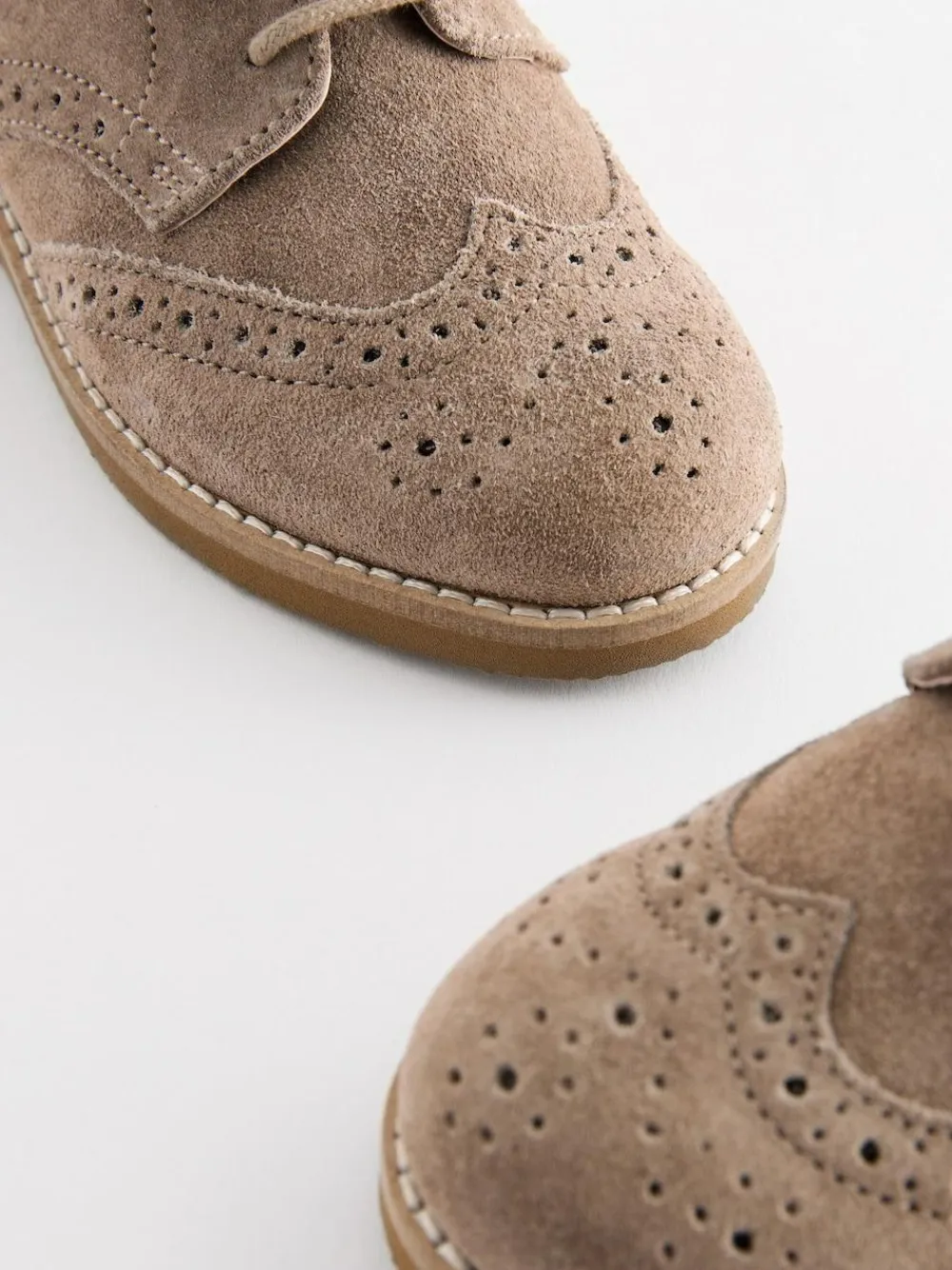 Discount Next Standard Fit (F) Smart Leather Brogue Shoes Neutral