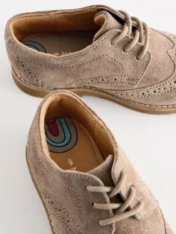 Discount Next Standard Fit (F) Smart Leather Brogue Shoes Neutral