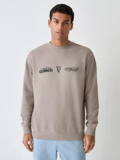 Next Neutral Stone Guinness Licence Graphic Crew Sweatshirt^ Sweatshirts & Hoodies|Sweatshirts & Hoodies