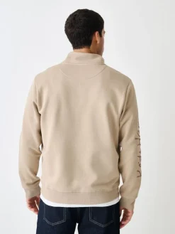 Next Neutral Stone Keith Haring Licence Graphic Print Quarter Zip Neck Sweatshirt^ Sweatshirts & Hoodies|Sweatshirts & Hoodies