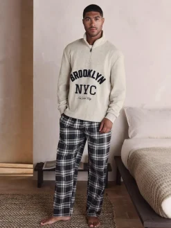 Outlet Next Thermal Fleece Half Zip Neutral Stone