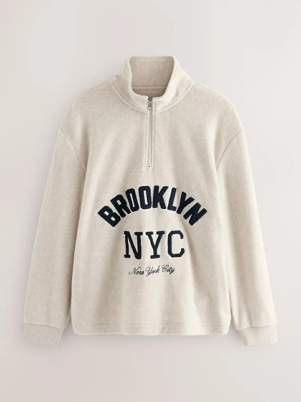 Outlet Next Thermal Fleece Half Zip Neutral Stone