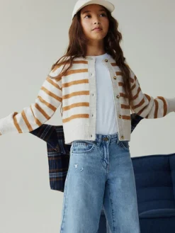 Outlet Next Neutral Stripe Button Up Cardigan (3-16yrs)