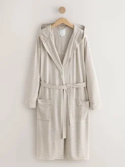 Outlet Next Cosy Lightweight Dressing Gown Neutral Stripe