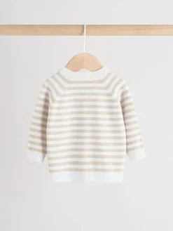 Outlet Next Neutral Stripe Knitted Top and Leggings Baby Set (0mths-2yrs)