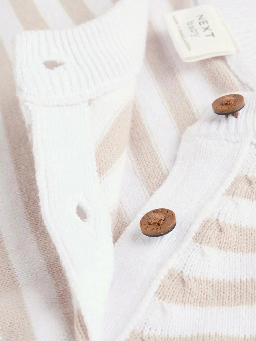 Outlet Next Neutral Stripe Knitted Top and Leggings Baby Set (0mths-2yrs)