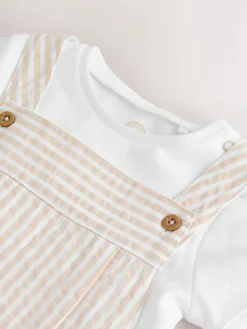 Next Woven Dungaree and Bodysuit Baby Set (0mths-2yrs)^BOY Rompers & Overalls|Sets & Outfits